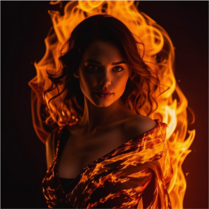 Красивая женщина в пламени костра - 4.png