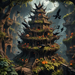 Giant demonic crow's nest in the Garden of Hell.jpg