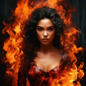 8. A beautiful woman in flames.webp