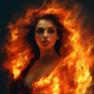 7. A beautiful woman in flames.webp
