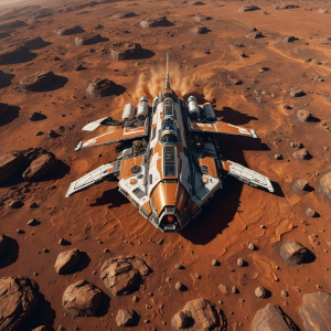 Anti-gravity spaceship over the surface of Mars.jpg