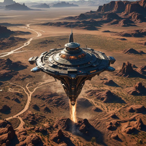 Anti-gravity alien spaceship over the Arizona desert.jpg