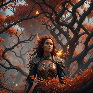 Beautiful woman inside a burning bush.jpg