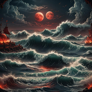 Furious sea under full round blood-red moon.jpg