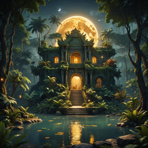 Secret sanctuary in the jungle under full round golden moon.jpg
