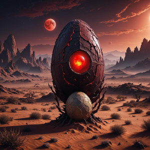 Giant demonic egg in the desert under full round blood-red moon.jpg