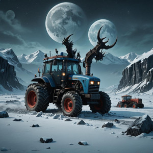 Demonic tractor in the Arctic under full round blue moon.jpg