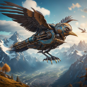 Giant mechanical bird flowing over the Alps.jpg