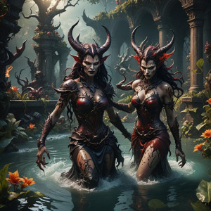 Beautiful demoness in the water in the Garden of Hell.jpg