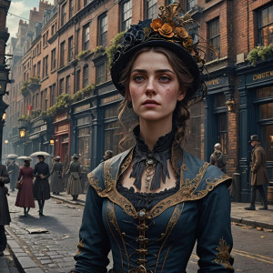 Beautiful female nihilist on a street in Victorian London.jpg