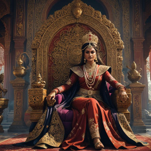 Female maharaja on her throne in imperial palace in Delhi.jpg