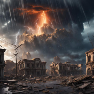 Fierce thunderstorm over a devastating earthquake.jpg