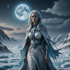 Beautiful female ghost in the Arctic under full round blue moon.jpg