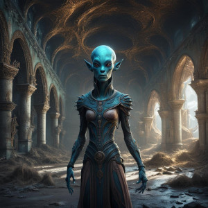 Beautiful female alien in abandoned monastery - XL.jpg