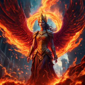 Goddess of fire inside a giant flame.jpg