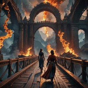 Beautiful woman on a burning bridge.jpg