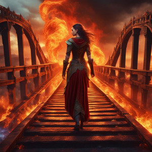 Beautiful woman on a burning bridge - XL.jpg