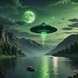 Giant UFO over Loch Ness under full round green moon.jpg