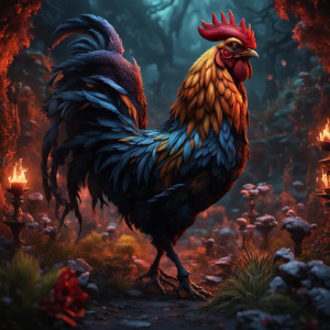 Demonic rooster in the Garden of Hell.jpg