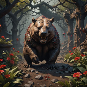 Giant demonic wombat in the Garden of Hell.jpg