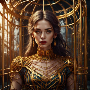 Beautiful woman inside a golden cage - CCXL.jpg