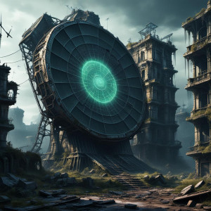 Decayed giant radar in the haunted ruins of an abandoned city - CCXL.jpg