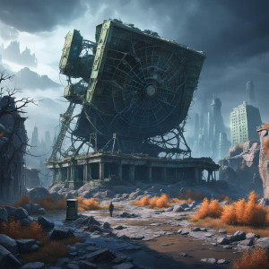 Decayed giant radar in the haunted ruins of an abandoned city - JXL.jpg