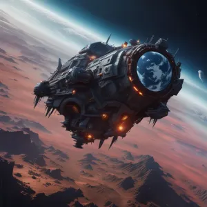 Demonic recon satellite on Earth orbit - DCXL.webp