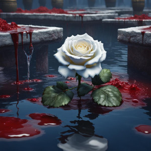 Beautiful white rose in a pool of blood - JXL.jpg