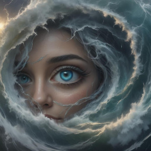 Face of a beautiful woman inside the eye of a perfect storm - XLL.jpg