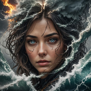 Face of a beautiful woman inside the eye of a perfect storm.jpg