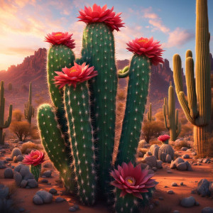 Beautiful giant cactus flower in Arizona desert - XL.jpg