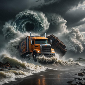 Semi truck drives onto a hurricane.jpg