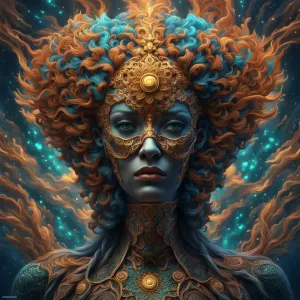 Fractal head of a beautiful goddess - evolved.webp