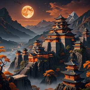 Haunted imperial palace in the Himalayas under full round orange moon.jpg