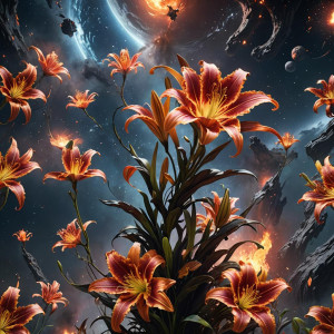 Burning giant lily in deep space.jpg
