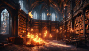 Burning magical library in a medieval castle -  XL.jpg