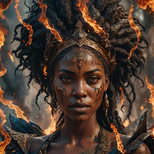 Burning face of a beautiful black woman.jpg