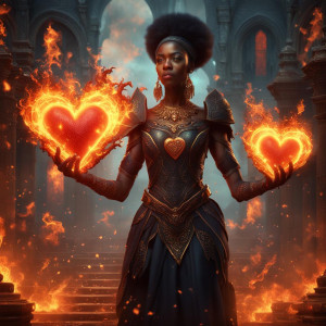 Beautiful black woman with a burning heart - XL.jpg