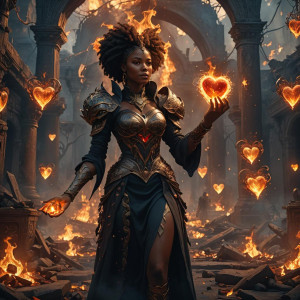 Beautiful black woman with a burning heart.jpg
