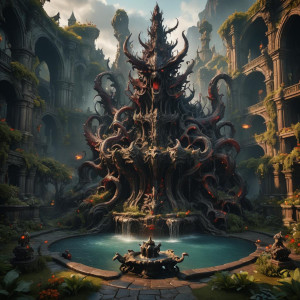 Giant demonic fountain in the Garden of Hell.jpg