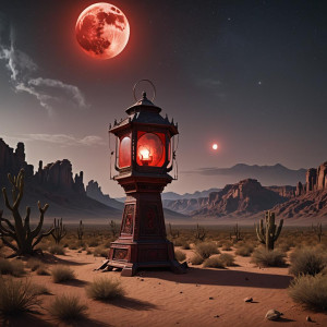 Giant lantern in Arizona desert under full round blood-red moon.jpg