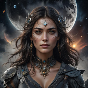 Face of a beautiful woman over the dark side of the moon.jpg