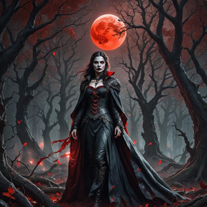 Beautiful vampire woman in magical forest under full blood-red moon.jpg
