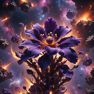 Burning giant violet flower in deep space.jpg