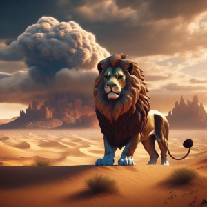 Giant cloud in the shape of a lion over desert - XL.jpg