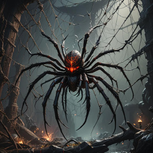 Giant demonic spider in underworld web.jpg