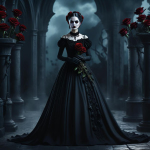 Beautiful Gothic vampire lady in long black dress - CCXL.jpg