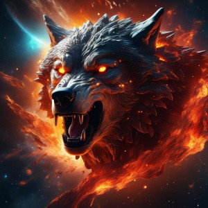 Burning head of giant wolf in deep space.jpg