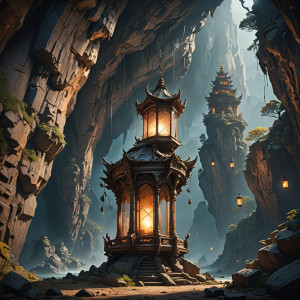 Giant lantern in mountain cave.jpg